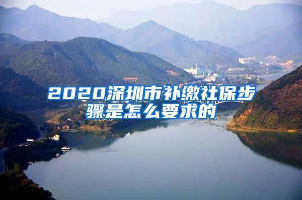 2020深圳市补缴社保步骤是怎么要求的