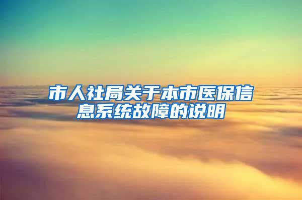 市人社局关于本市医保信息系统故障的说明