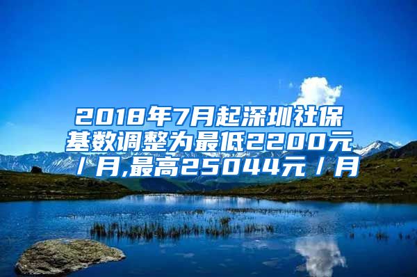 2018年7月起深圳社保基数调整为最低2200元／月,最高25044元／月