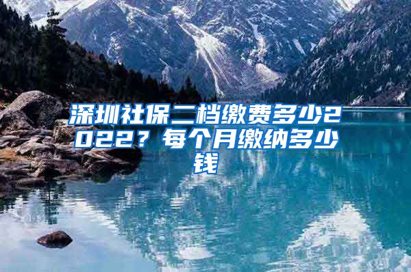 深圳社保二档缴费多少2022？每个月缴纳多少钱