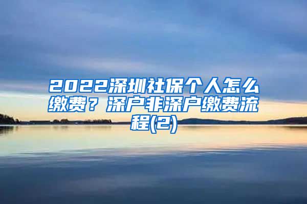 2022深圳社保个人怎么缴费？深户非深户缴费流程(2)