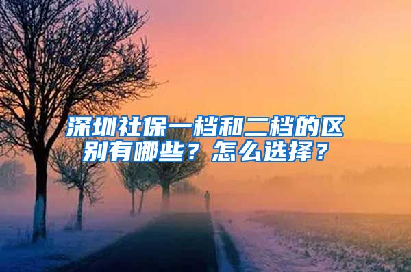 深圳社保一档和二档的区别有哪些？怎么选择？