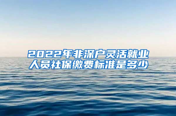 2022年非深户灵活就业人员社保缴费标准是多少