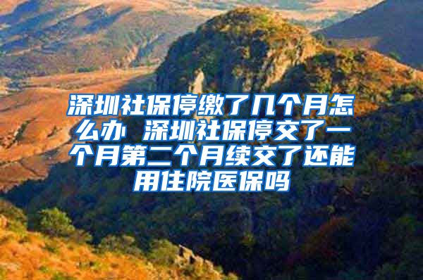 深圳社保停缴了几个月怎么办 深圳社保停交了一个月第二个月续交了还能用住院医保吗