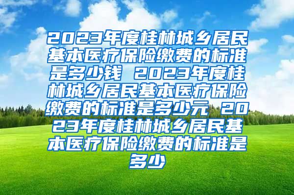 2023年度桂林城乡居民基本医疗保险缴费的标准是多少钱 2023年度桂林城乡居民基本医疗保险缴费的标准是多少元 2023年度桂林城乡居民基本医疗保险缴费的标准是多少