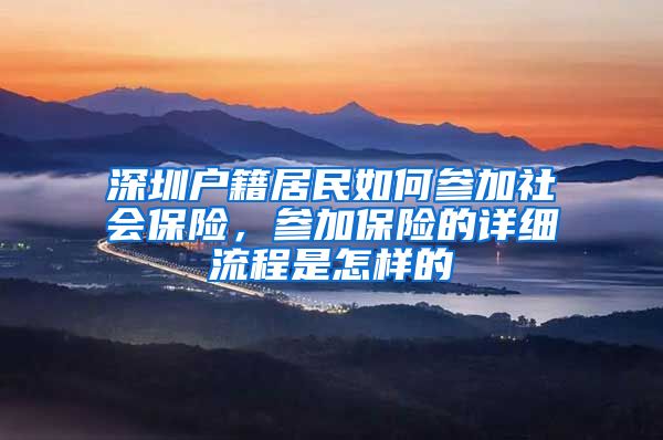 深圳户籍居民如何参加社会保险，参加保险的详细流程是怎样的