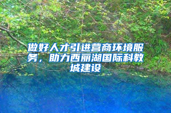 做好人才引进营商环境服务，助力西丽湖国际科教城建设