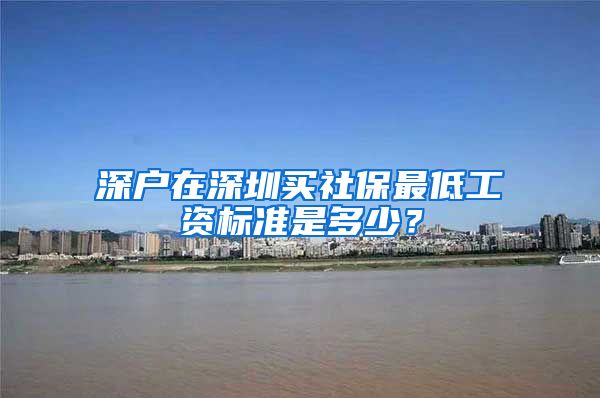 深户在深圳买社保最低工资标准是多少？