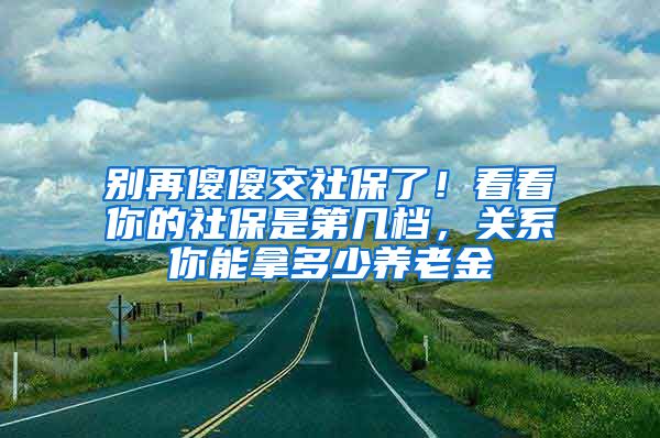 别再傻傻交社保了！看看你的社保是第几档，关系你能拿多少养老金