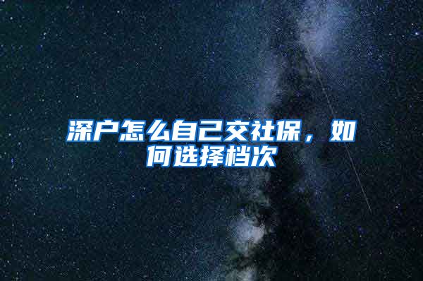 深户怎么自己交社保，如何选择档次