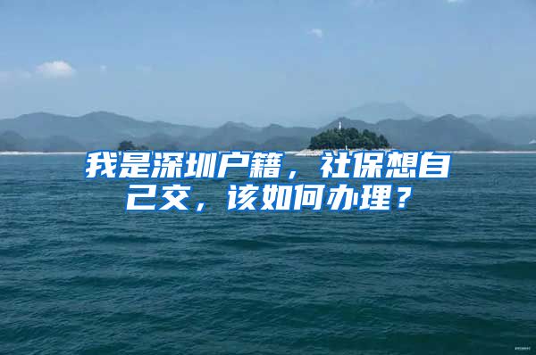 我是深圳户籍，社保想自己交，该如何办理？