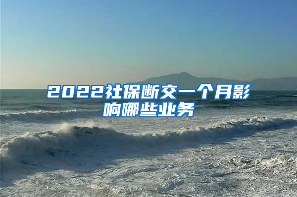 2022社保断交一个月影响哪些业务