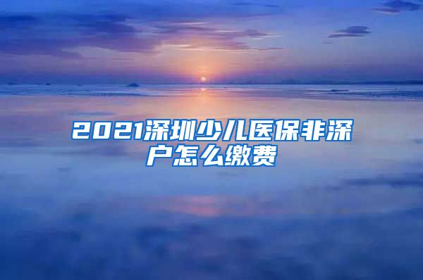 2021深圳少儿医保非深户怎么缴费