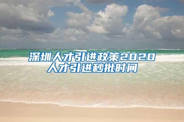 深圳人才引进政策2020人才引进秒批时间