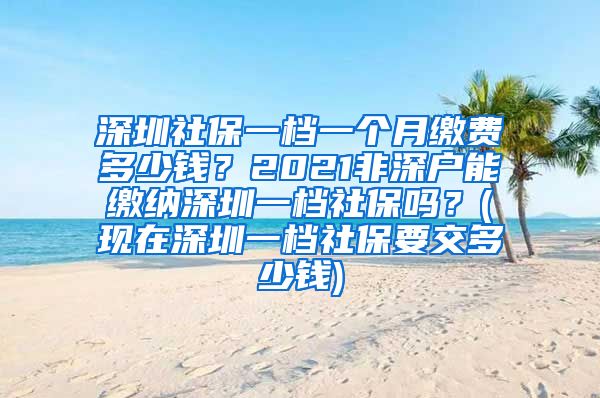 深圳社保一档一个月缴费多少钱？2021非深户能缴纳深圳一档社保吗？(现在深圳一档社保要交多少钱)