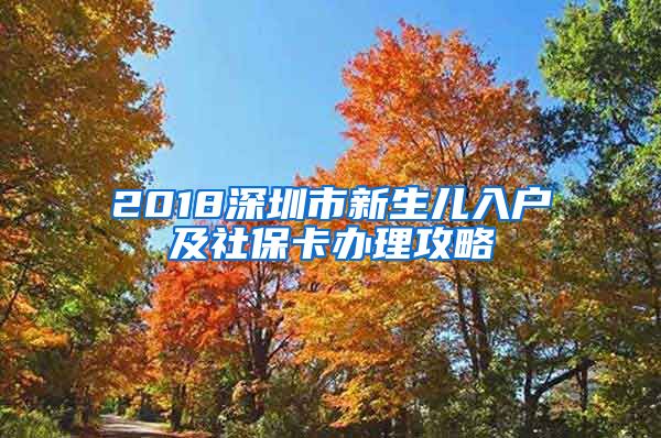 2018深圳市新生儿入户及社保卡办理攻略