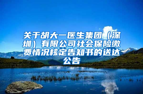 关于胡大一医生集团（深圳）有限公司社会保险缴费情况核定告知书的送达公告