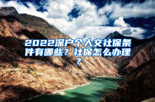 2022深户个人交社保条件有哪些？社保怎么办理？