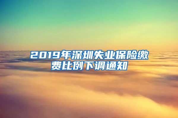 2019年深圳失业保险缴费比例下调通知