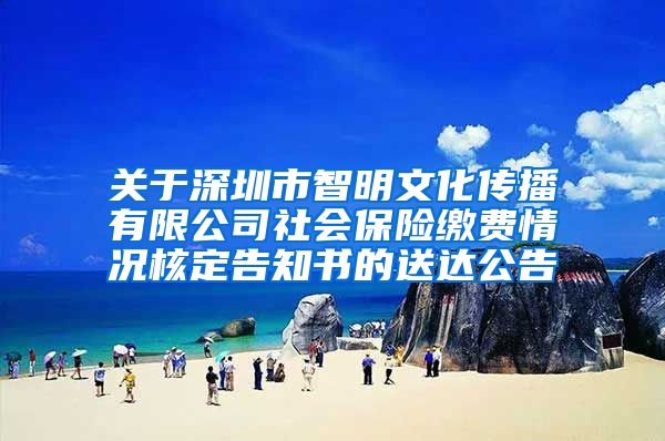 关于深圳市智明文化传播有限公司社会保险缴费情况核定告知书的送达公告