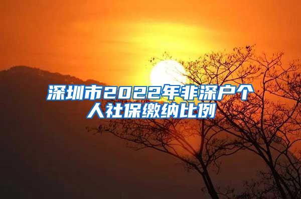 深圳市2022年非深户个人社保缴纳比例