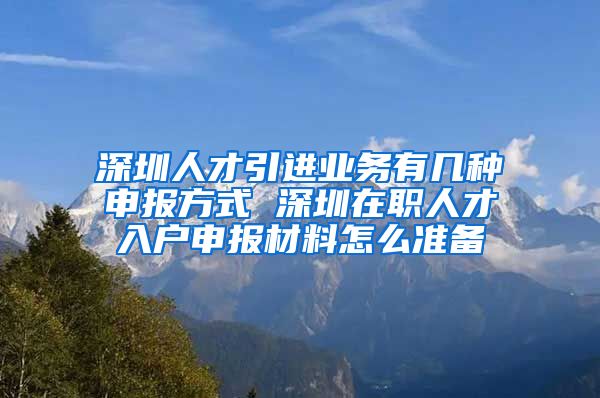 深圳人才引进业务有几种申报方式 深圳在职人才入户申报材料怎么准备