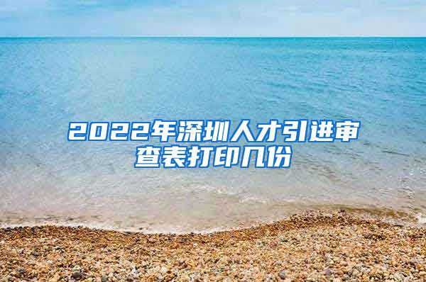 2022年深圳人才引进审查表打印几份