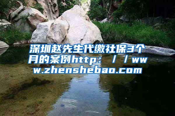 深圳赵先生代缴社保3个月的案例http：／／www.zhenshebao.com