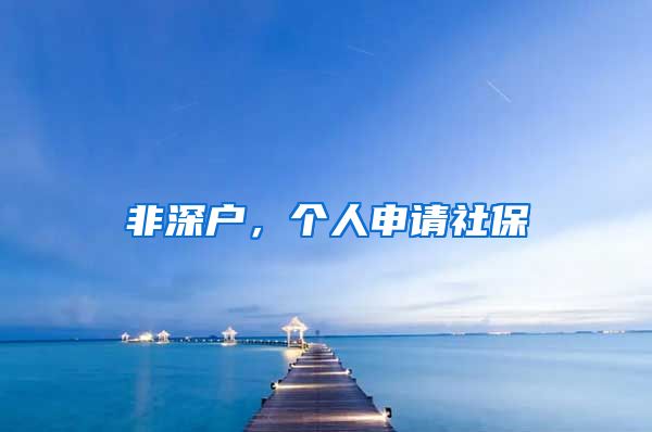 非深户，个人申请社保