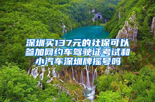 深圳买137元的社保可以参加网约车驾驶证考试和小汽车深圳牌摇号吗