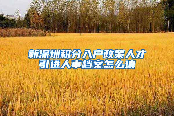 新深圳积分入户政策人才引进人事档案怎么填