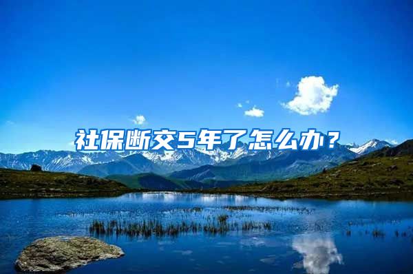 社保断交5年了怎么办？