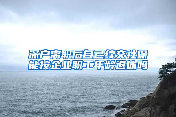 深户离职后自己续交社保能按企业职工年龄退休吗