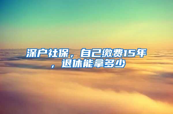 深户社保，自己缴费15年，退休能拿多少