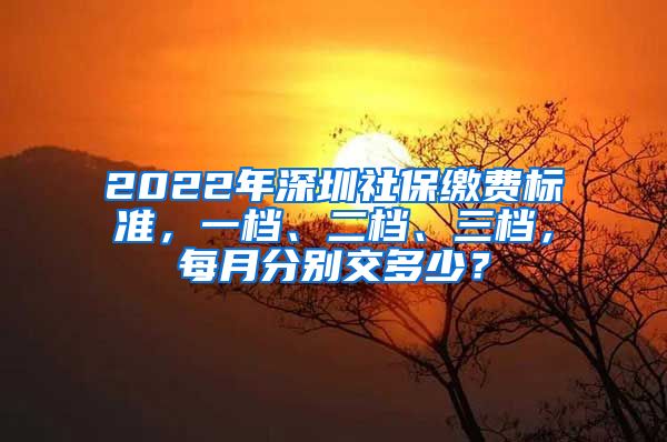 2022年深圳社保缴费标准，一档、二档、三档，每月分别交多少？