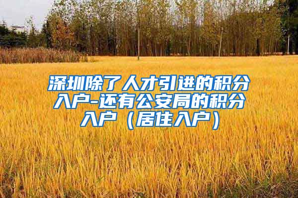 深圳除了人才引进的积分入户-还有公安局的积分入户（居住入户）