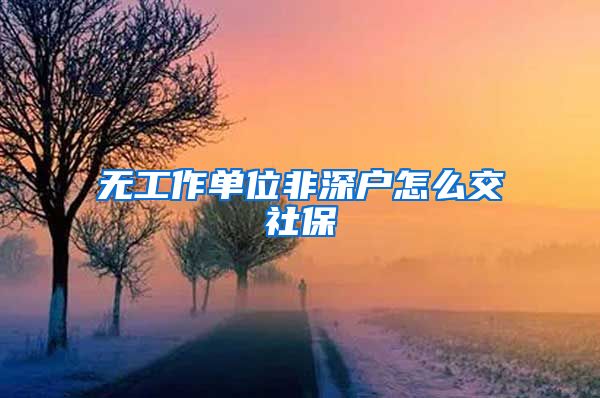 无工作单位非深户怎么交社保