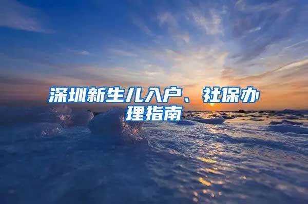 深圳新生儿入户、社保办理指南