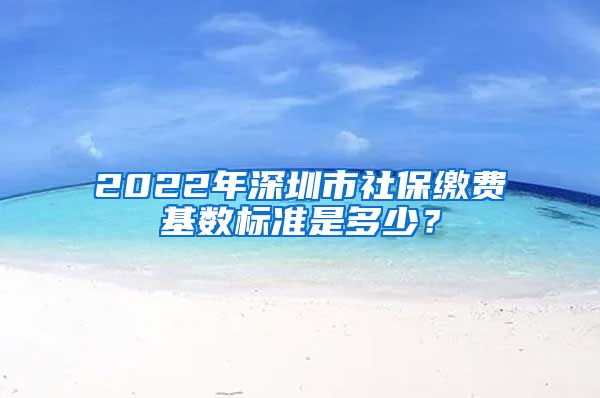 2022年深圳市社保缴费基数标准是多少？