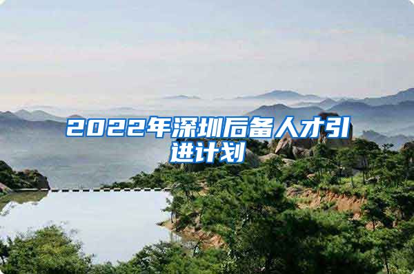 2022年深圳后备人才引进计划