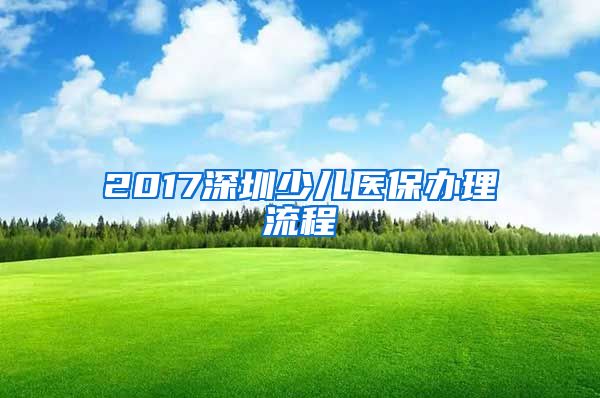 2017深圳少儿医保办理流程