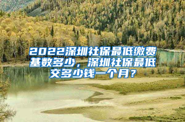 2022深圳社保最低缴费基数多少，深圳社保最低交多少钱一个月？