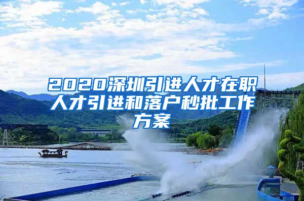 2020深圳引进人才在职人才引进和落户秒批工作方案