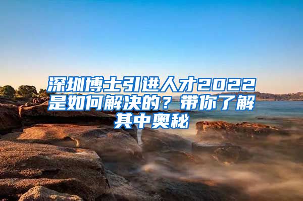 深圳博士引进人才2022是如何解决的？带你了解其中奥秘