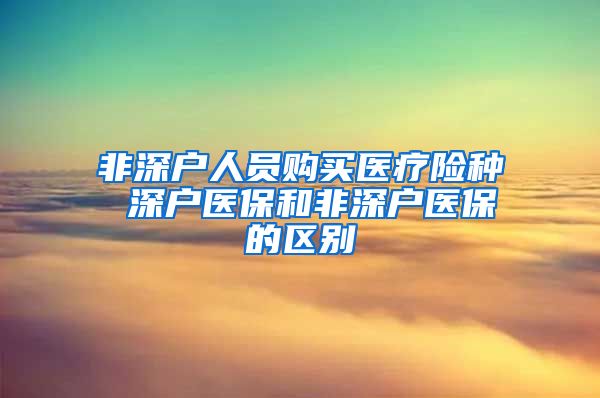 非深户人员购买医疗险种 深户医保和非深户医保的区别