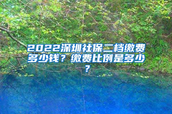 2022深圳社保二档缴费多少钱？缴费比例是多少？