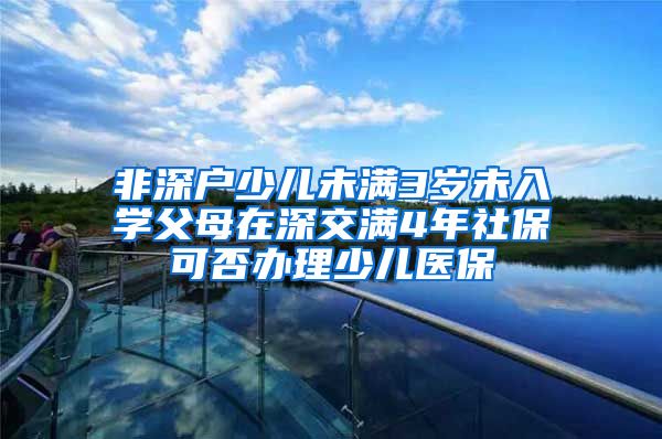 非深户少儿未满3岁未入学父母在深交满4年社保可否办理少儿医保