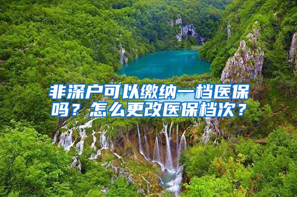 非深户可以缴纳一档医保吗？怎么更改医保档次？