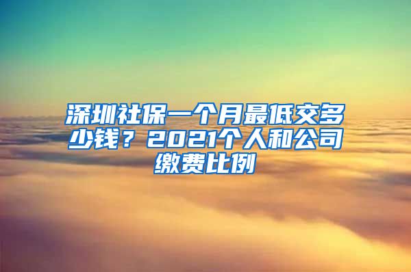 深圳社保一个月最低交多少钱？2021个人和公司缴费比例