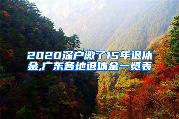 2020深户缴了15年退休金,广东各地退休金一览表